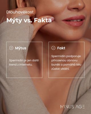 ❌ MÝTUS: Spermidin je jen další módní doplněk. ✅ FAKT: Tělo si ho sice vytváří samo, ale s věkem jeho hladina klesá....
